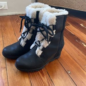 Joan of Arctic Shearling Wedges